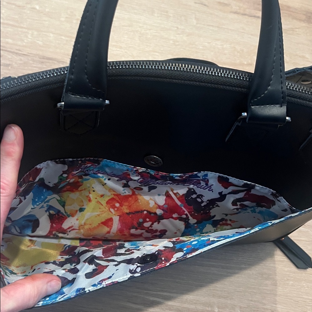 Robert Graham Black Leather Acadia Laptop Bag Sleek Professional Design - Picture 5 of 13